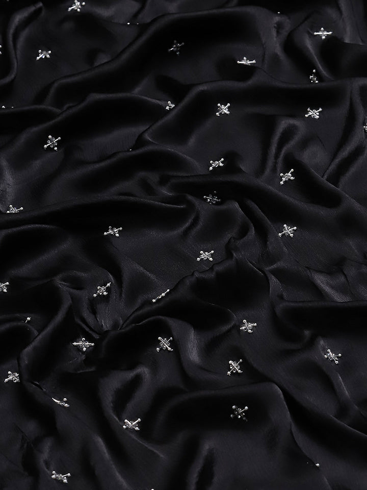 Hand Embroidery Chiffon Saree