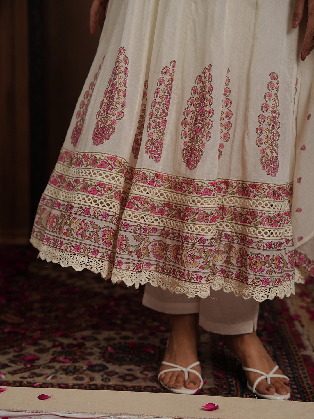 Woven Design Cotton Blend Kurta With Pant &amp; Dupatta