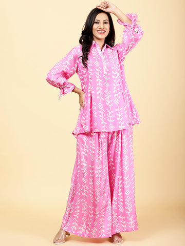 Printed Muslin Kurti With Palazzo