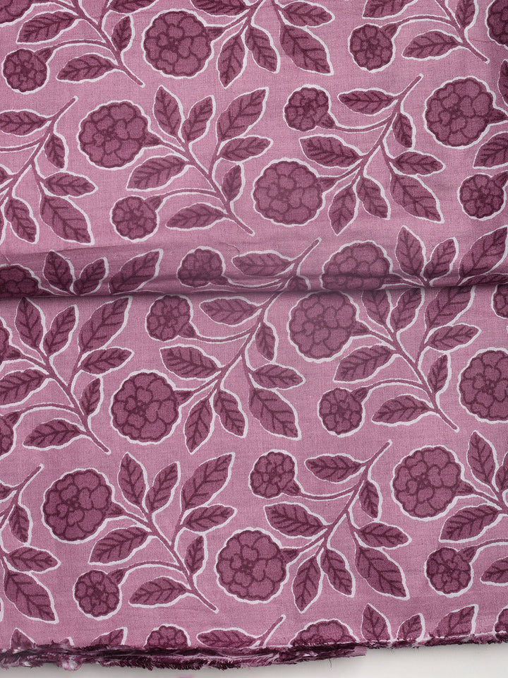 Printed Cotton Blend Unstitched Suit With Dupatta
