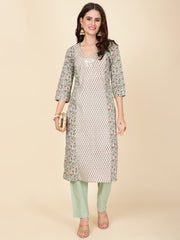 Printed Cotton Kurta Set