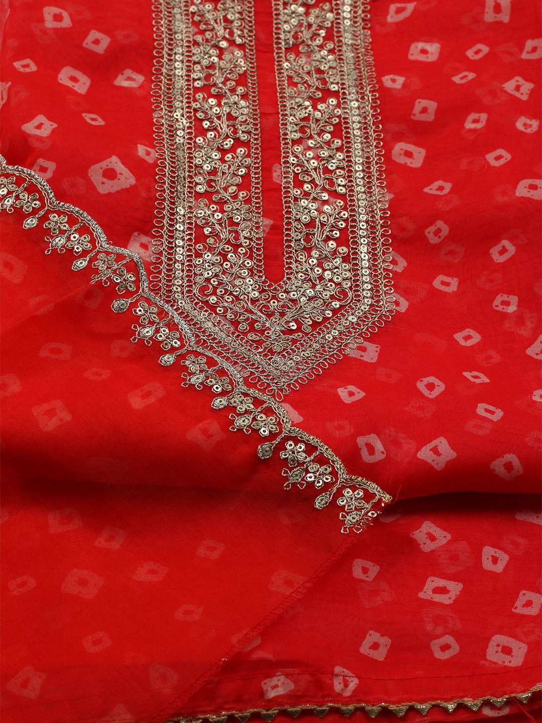 Embroidered Organza Unstitched Suit With Dupatta