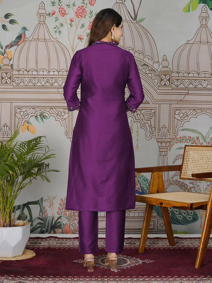 Embroidered Tissue Kurta With Pants &amp; Dupatta