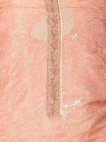 Zari Jaal Embroidery Organza Unstitched Suit Piece With Dupatta
