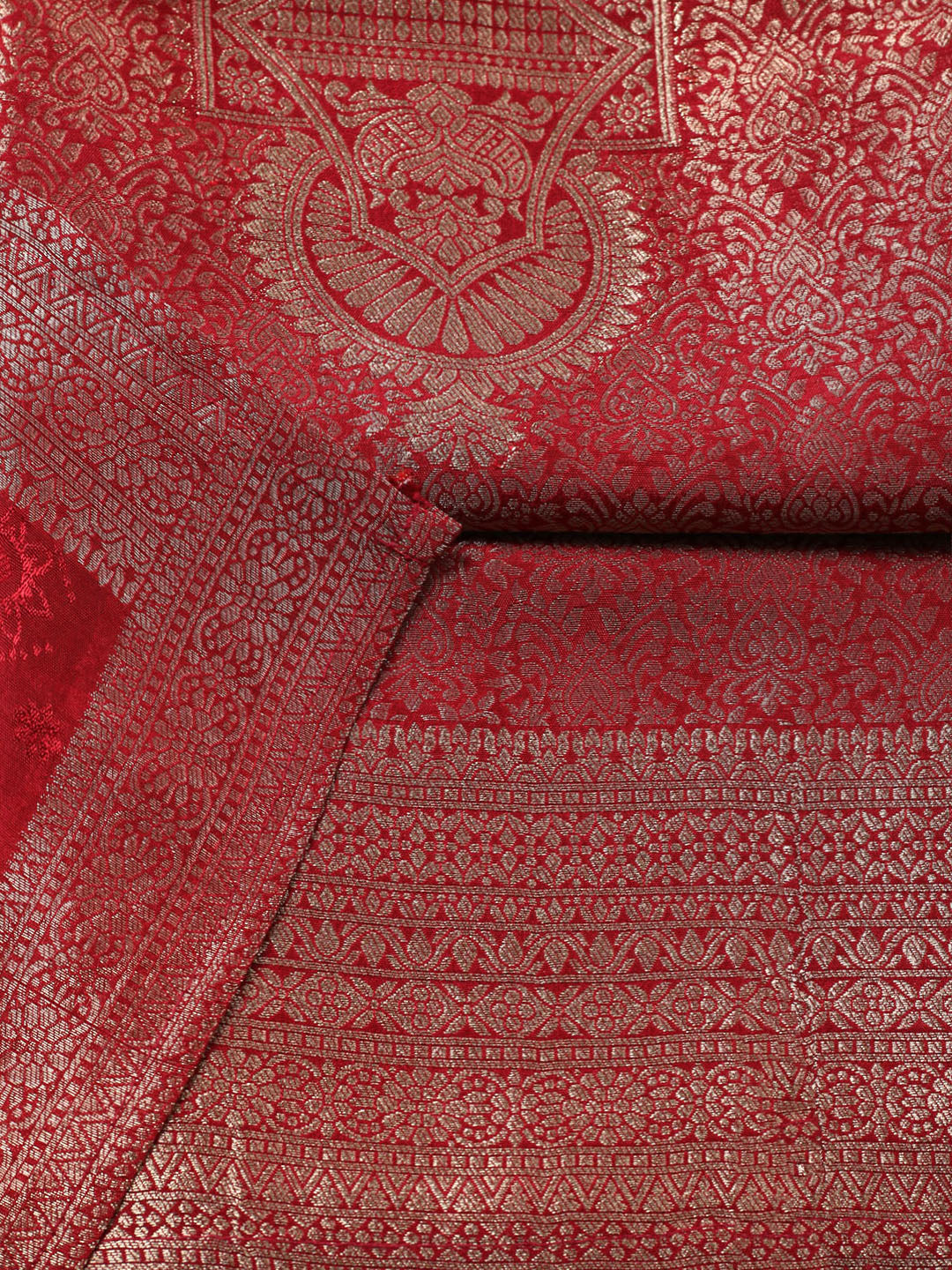 Embroidered Chanderi Unstitched Suit With Pant &amp; Dupatta