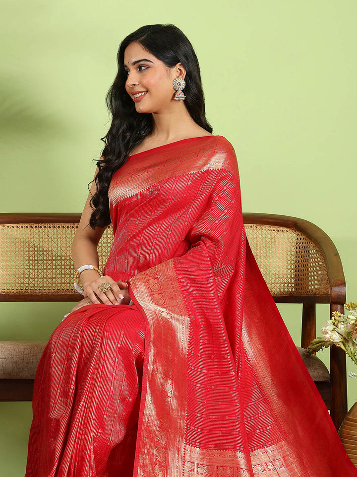 Plain Crepe Saree