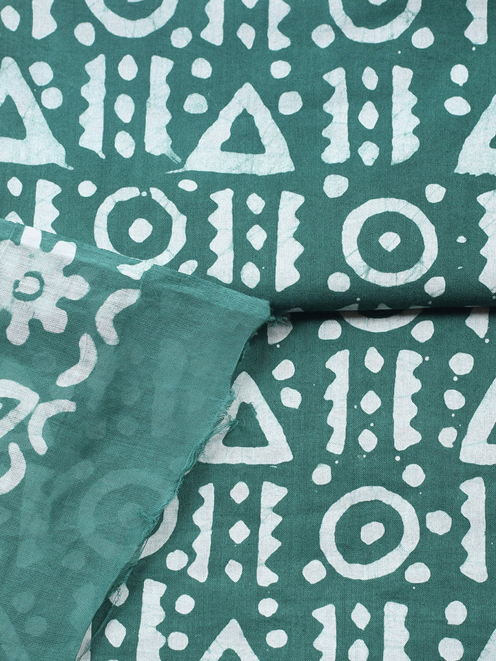 Printed Cotton Blend Unstitched Suit With Pant &amp; Dupatta