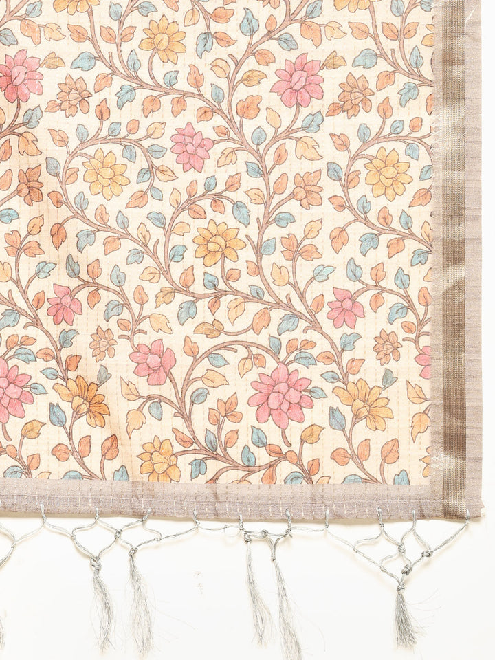 Printed Tussar Saree