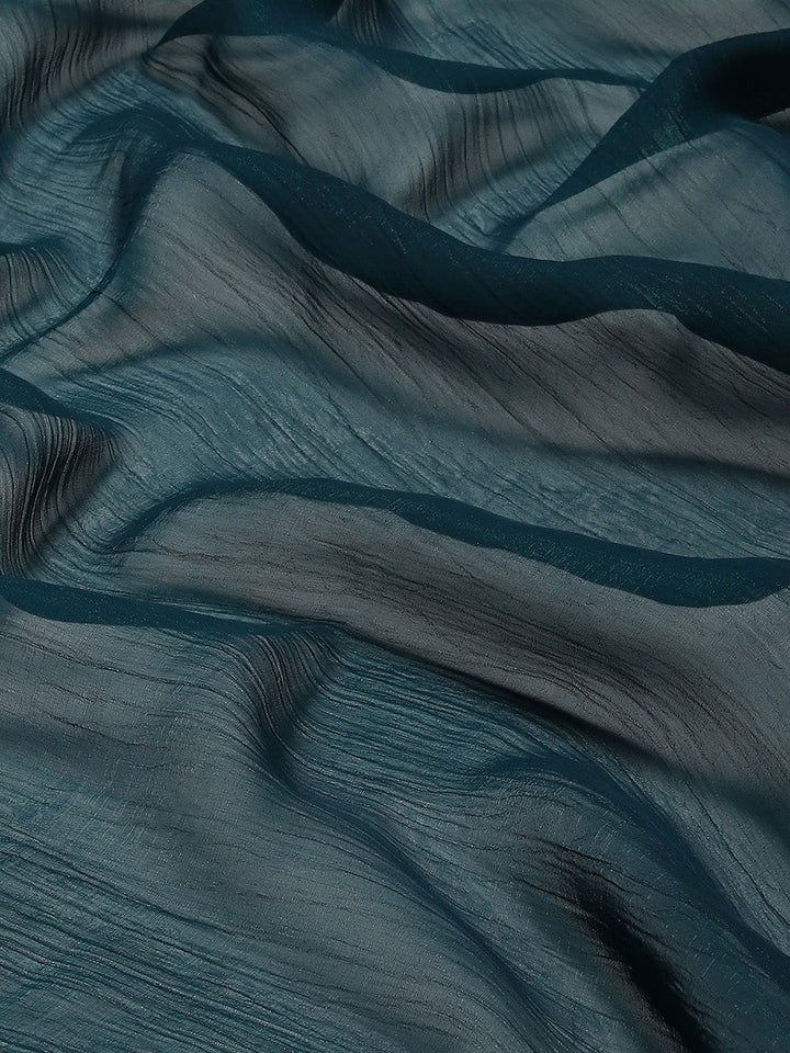 Swarovski Border Art-Chiffon Plain Saree