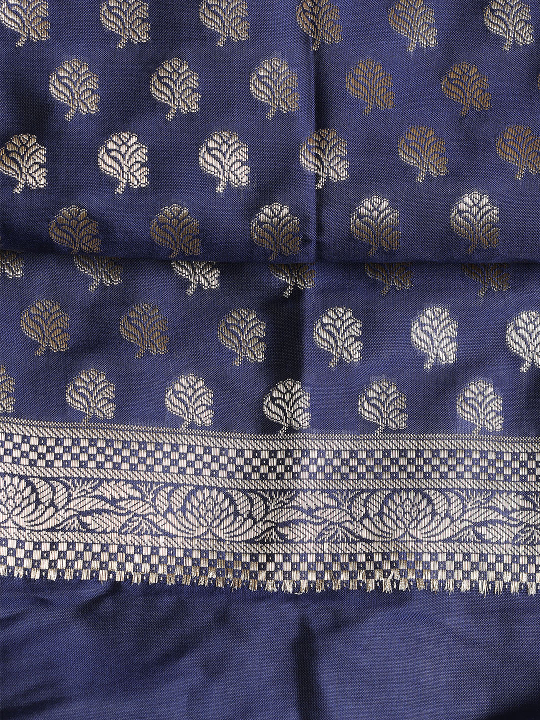 Woven Banarasi Chanderi Unstitched Suit With Dupatta