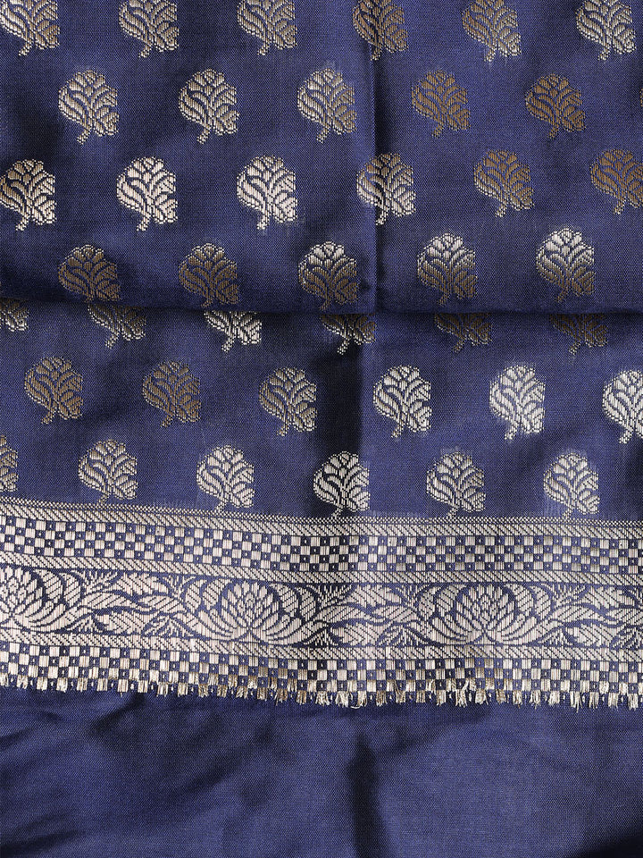 Woven Banarasi Chanderi Unstitched Suit With Dupatta