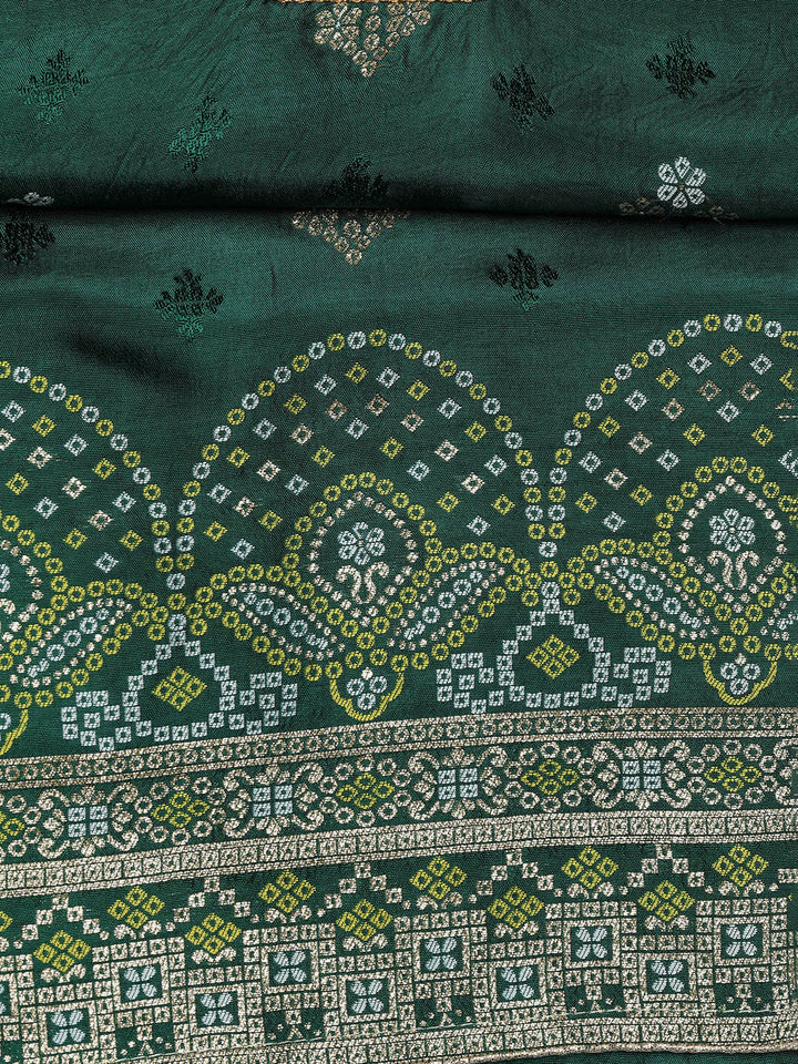 Embroidered Chanderi Unstitched Suit With Dupatta