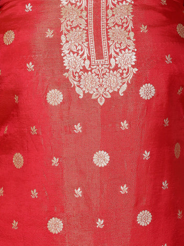 Woven Tissue Unstitched Suit Piece With Dupatta