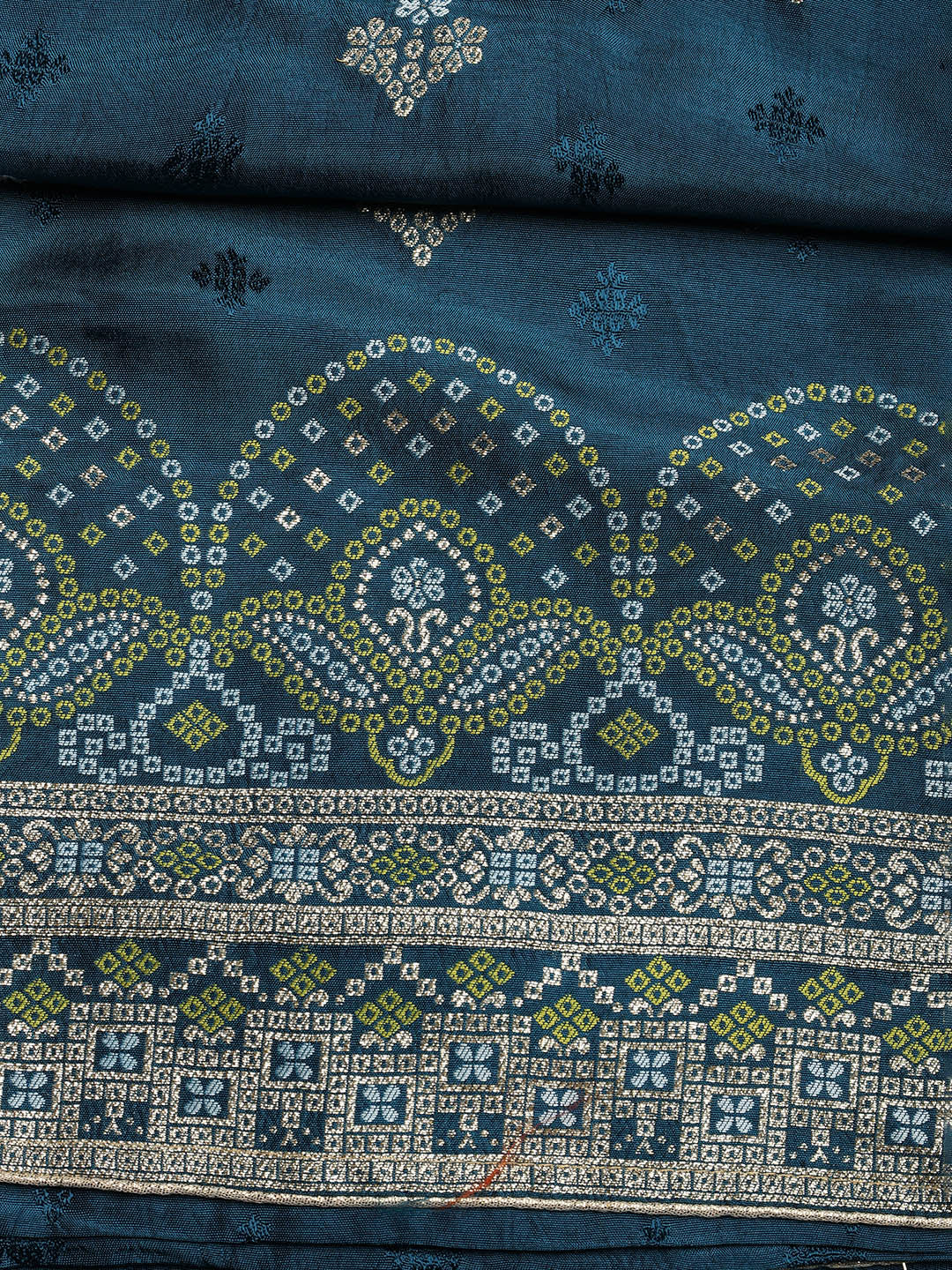 Embroidered Chanderi Unstitched Suit With Dupatta