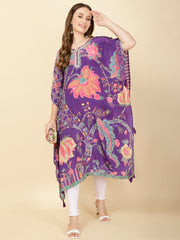 Printed Crepe Kaftan Kurta