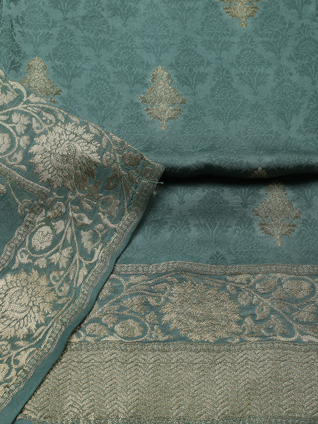 Woven Design Chanderi Unstitched Suit With Pant &amp; Dupatta