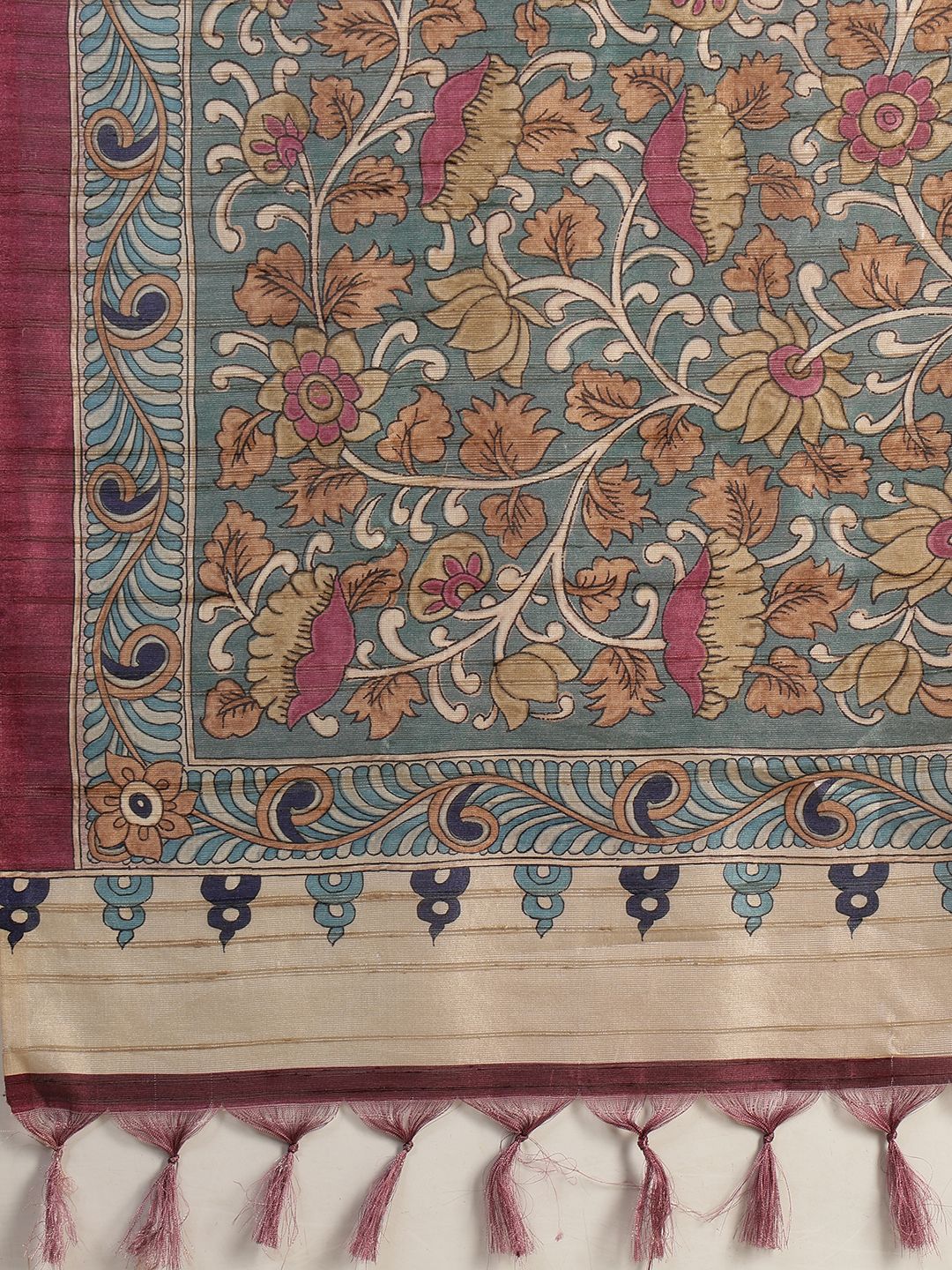 Printed Tussar Silk Saree