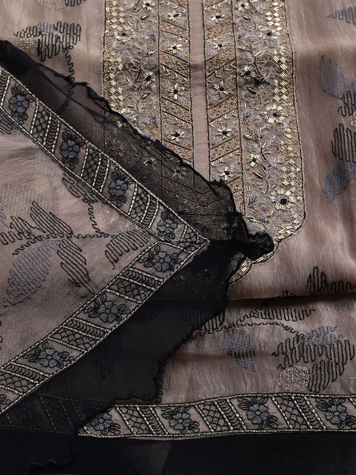 Embroidered Tissue Unstitched Suit With Dupatta