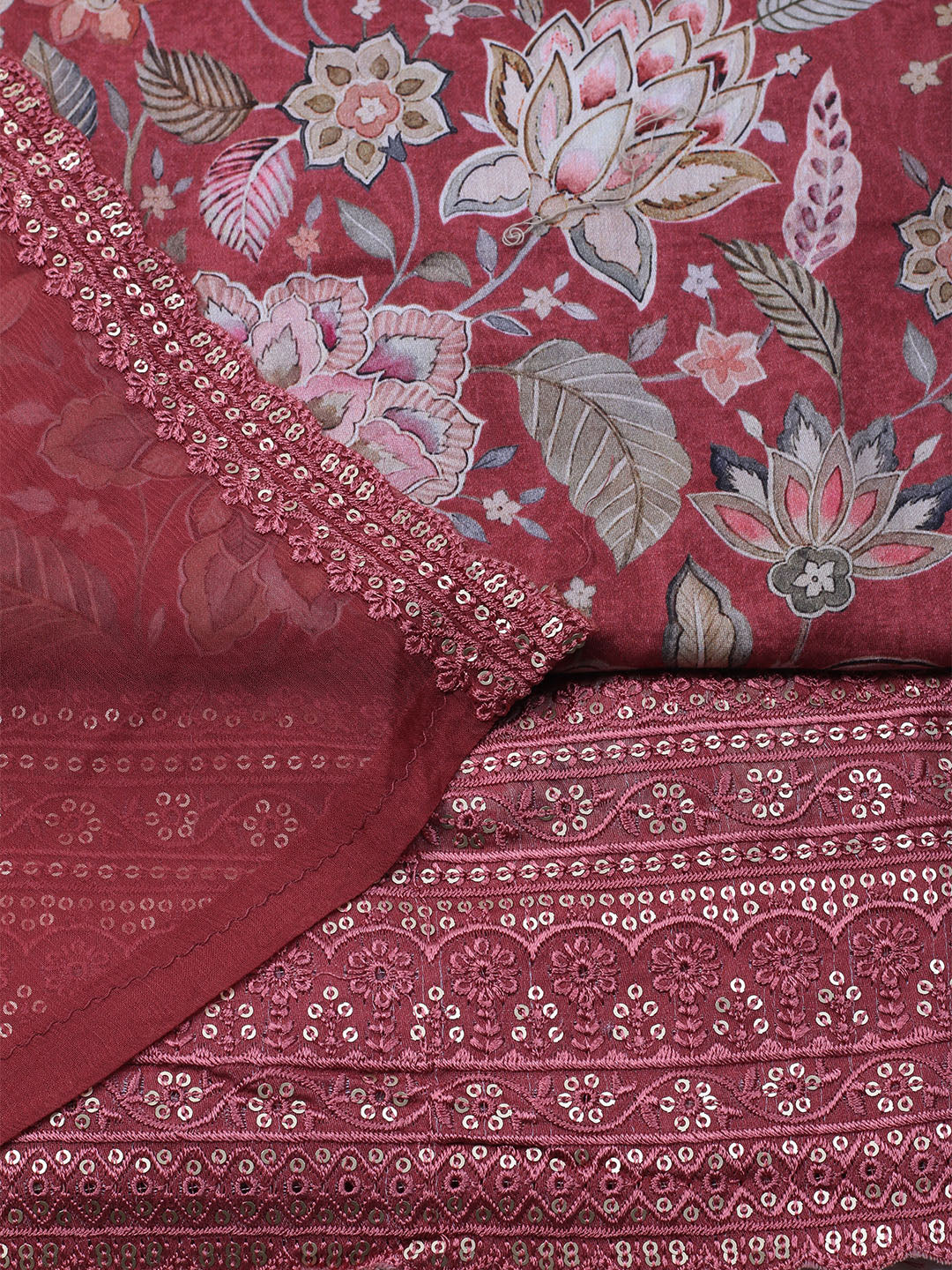 Printed Muslin Unstitched Suit With Dupatta