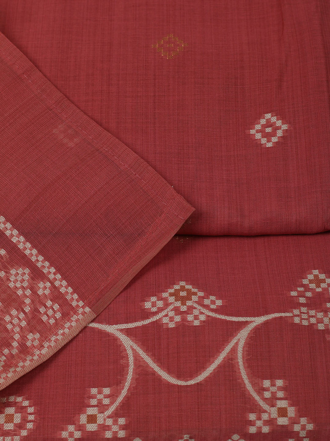Embroidered Chanderi Unstitched Kurta With Pant &amp; Dupatta