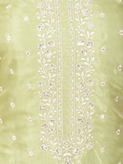 Floral Embroidery Organza Unstitched Suit Piece With Dupatta