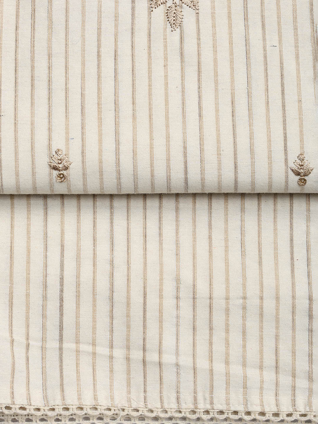Neck Embroidered Cotton Blend Unstitched Suit With Dupatta