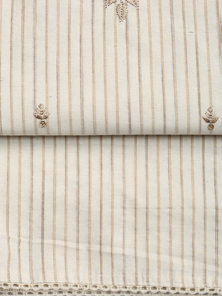 Neck Embroidered Cotton Blend Unstitched Suit With Dupatta