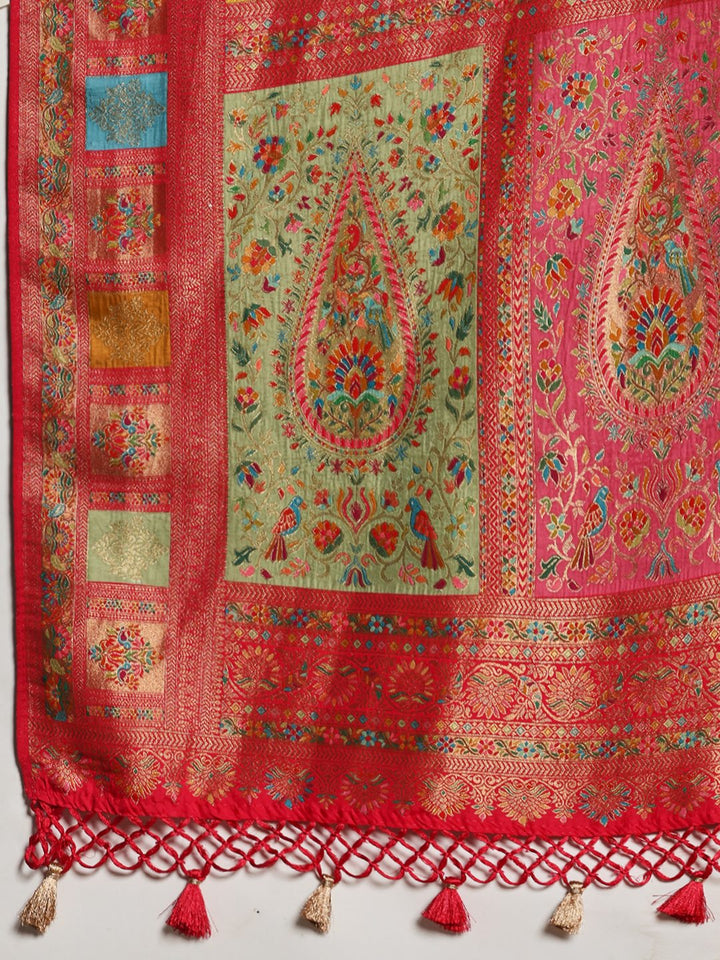 Woven Design Satin Saree
