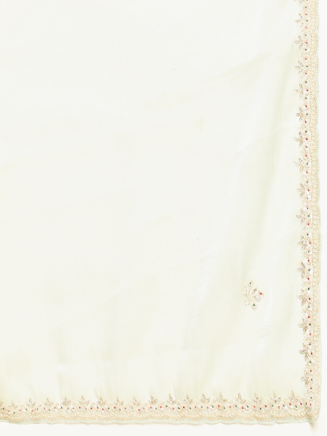 Stone &amp; Thread Embroidered Organza Saree