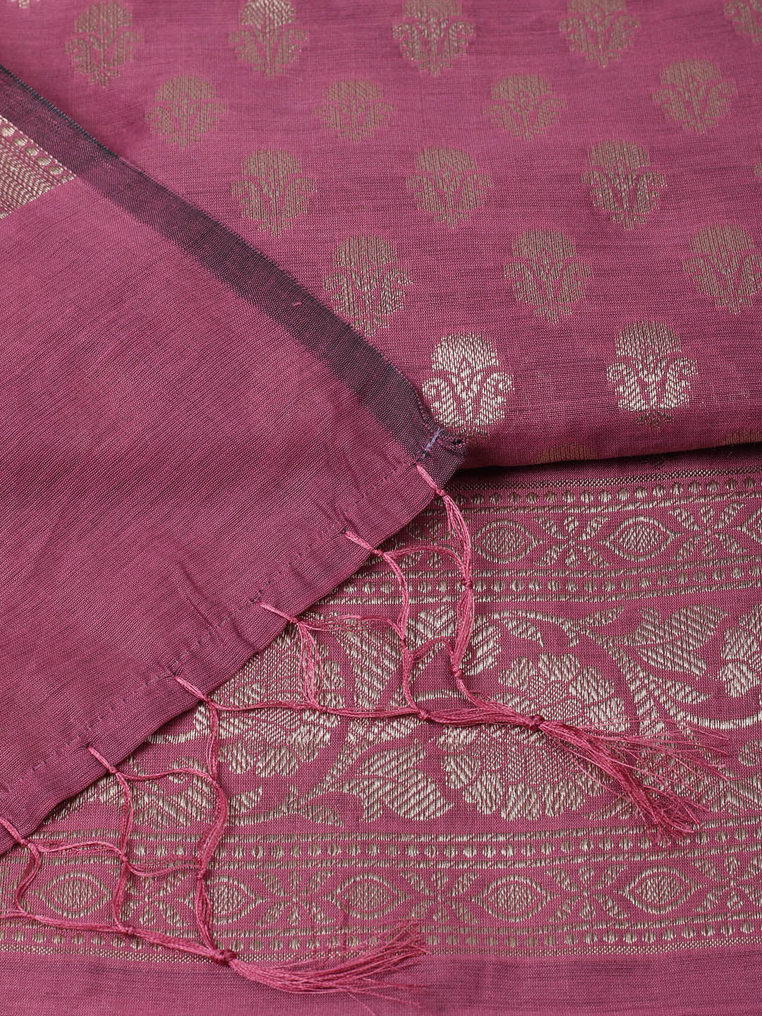Woven Design Chanderi Unstitched Suit With Pant &amp; Dupatta