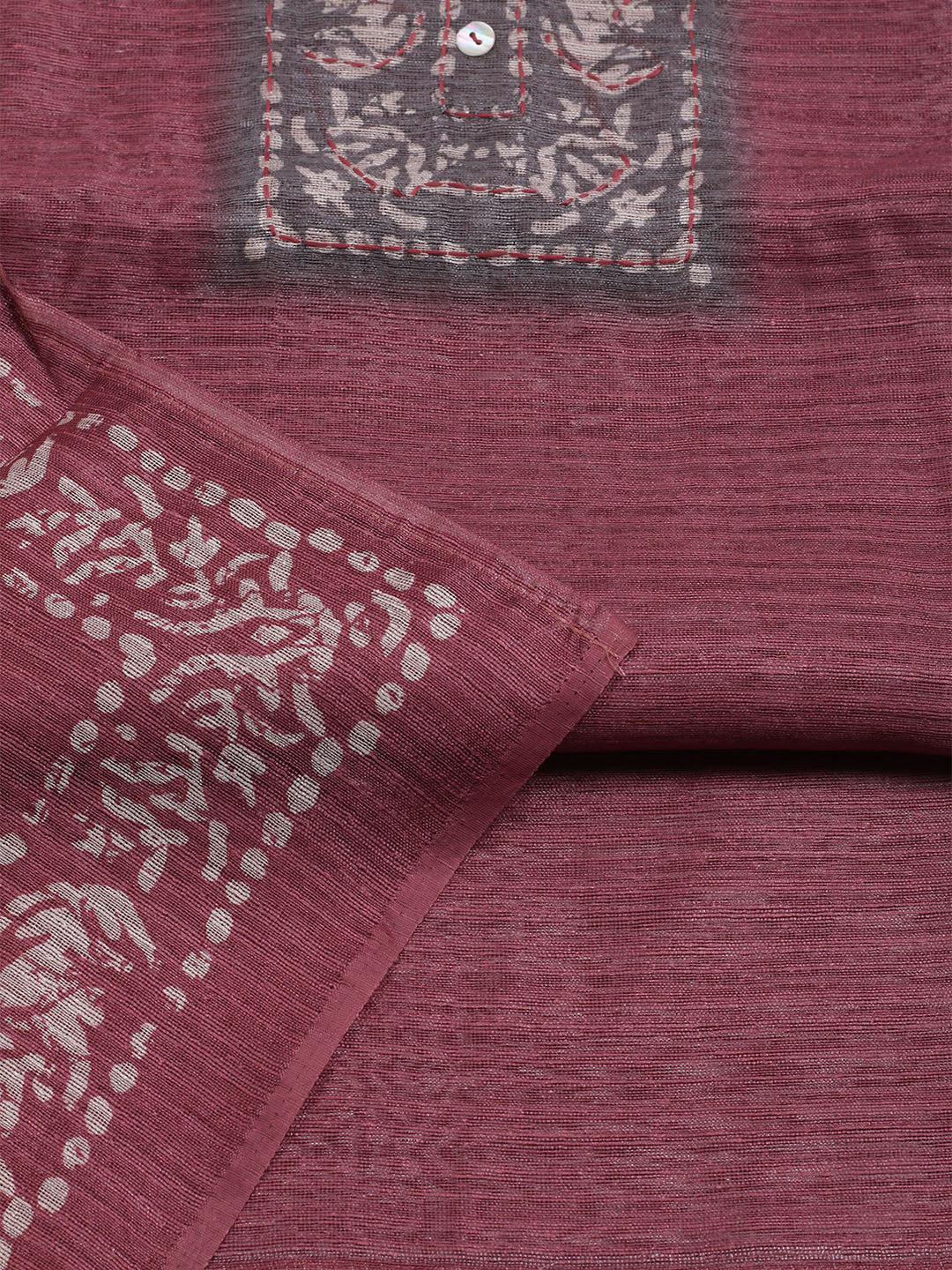 Printed Chanderi Unstitched Suit With Dupatta