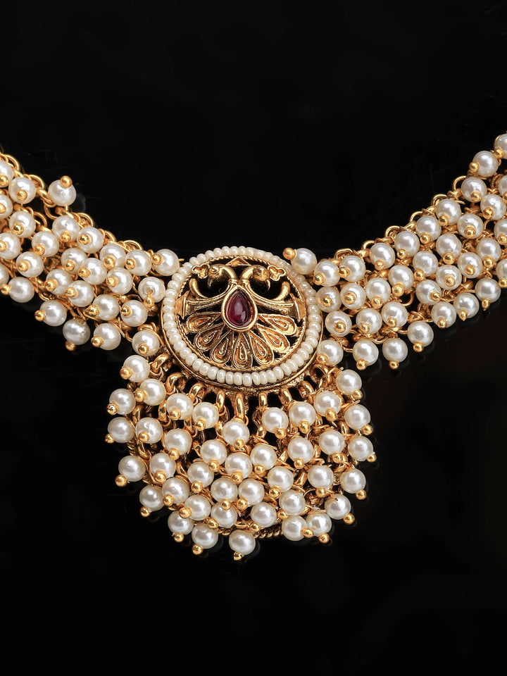 Gold Pink Jewellery Set
