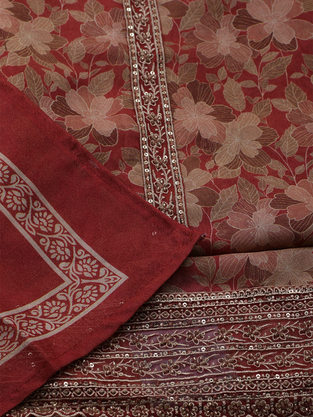 Embroidered Tissue Unstitched Suit With Dupatta