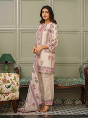 Printed Cotton Blend Kurta With Pants & Dupatta