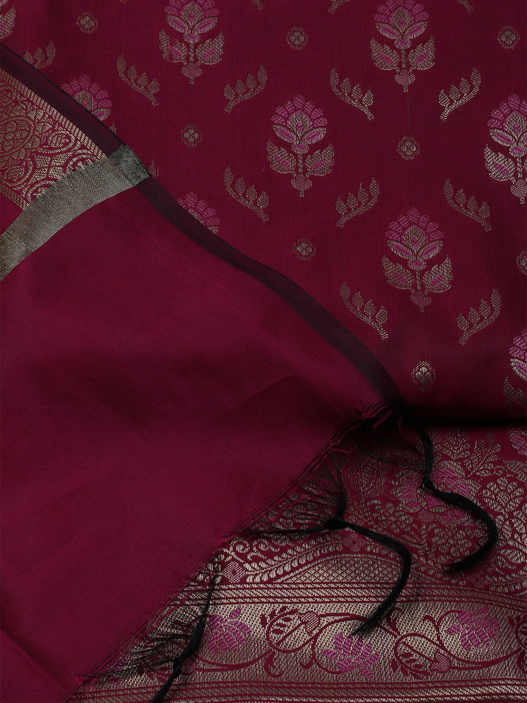 Woven Chanderi Unstitched Suit With Dupatta