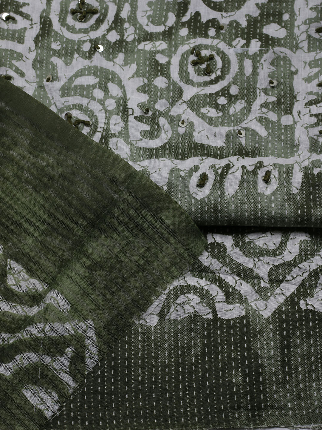 Neck Embroidered Cotton Blend Unstitched Suit With Dupatta