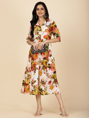 Floral Printed Cotton Dress