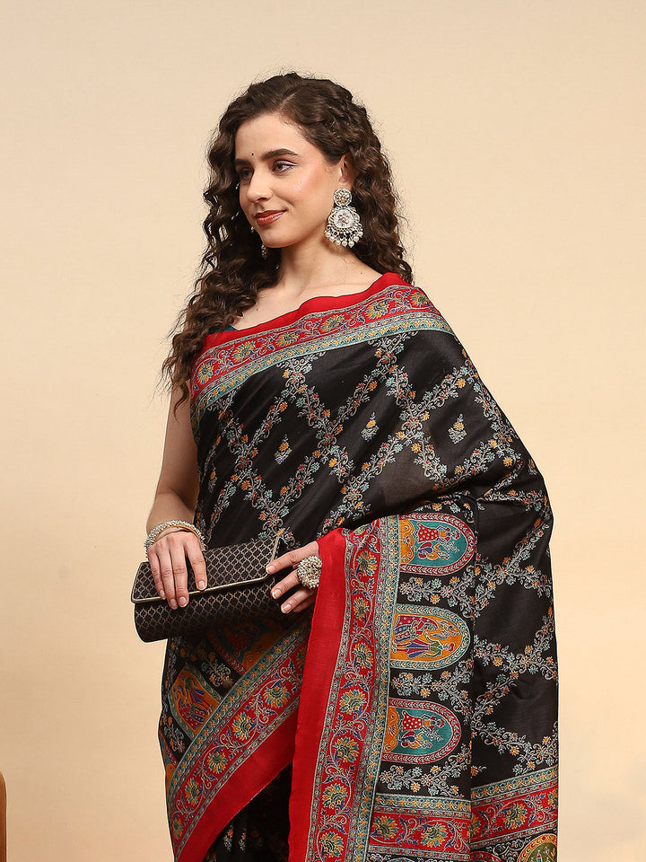 Digital Printed Art Silk Saree