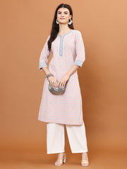 Printed Cotton Blend Kurta