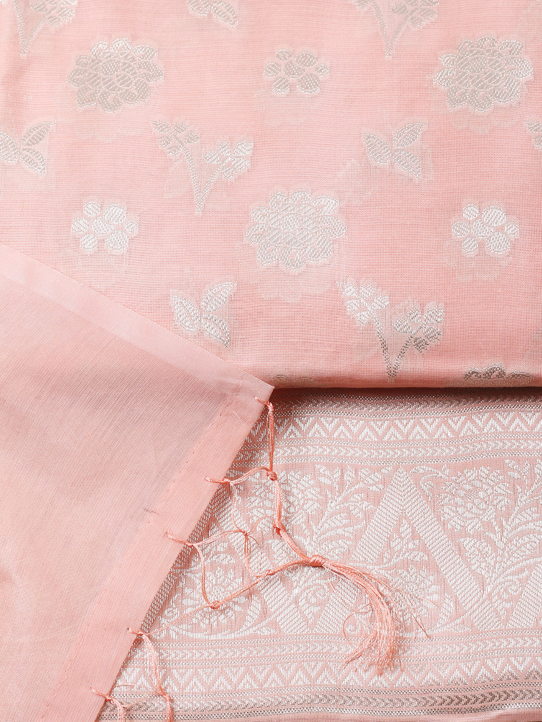 Woven Design Chanderi Unstitched Suit With Pant &amp; Dupatta