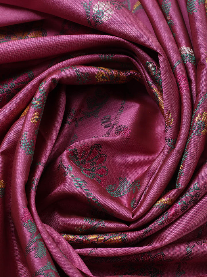 Woven Design Chanderi Unstitched Suit With Pant &amp; Dupatta