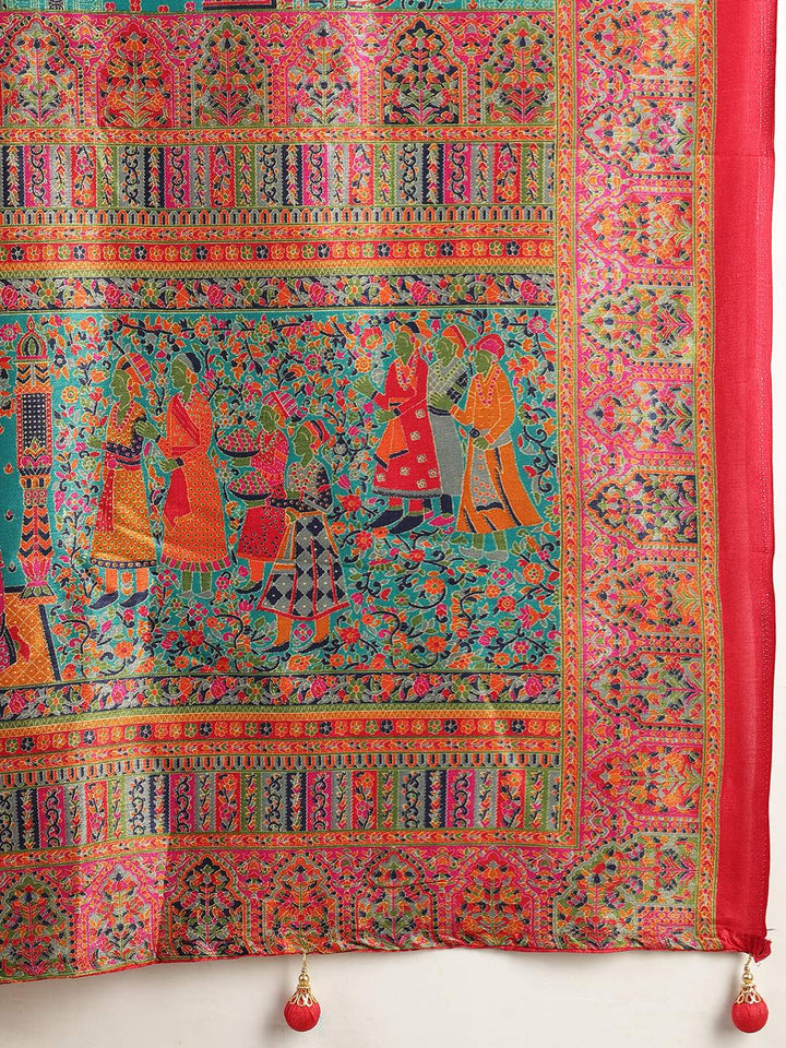 Digital Printed Art Silk Saree
