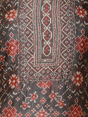 Printed Chanderi Unstitched Suit Piece With Dupatta