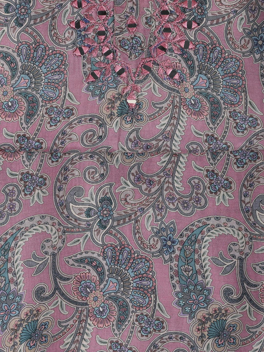 Floral Printed Muslin Unstitched Suit Piece With Dupatta
