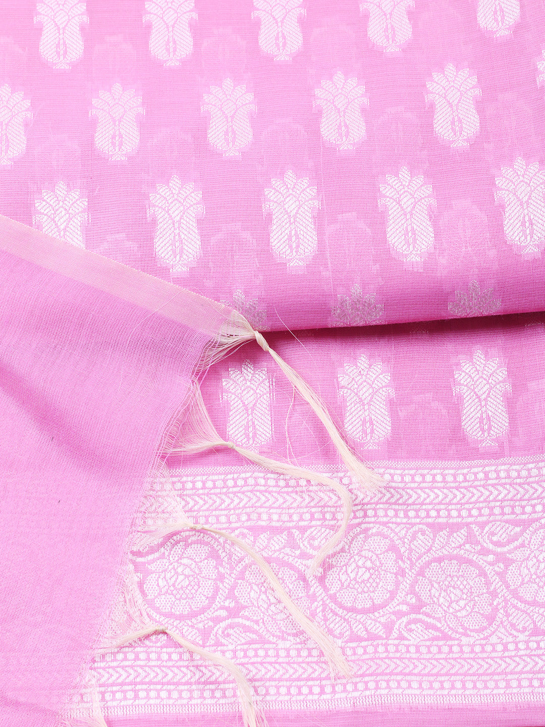 Woven Design Chanderi Unstitched Suit With Pant &amp; Dupatta