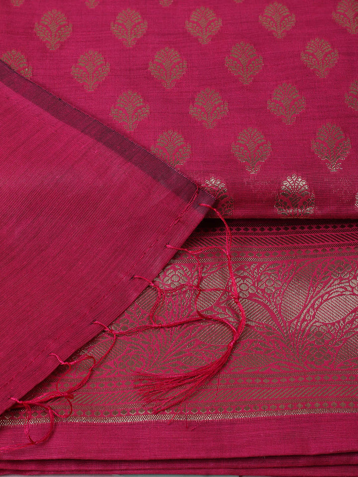 Woven Design Chanderi Unstitched Suit With Pant &amp; Dupatta