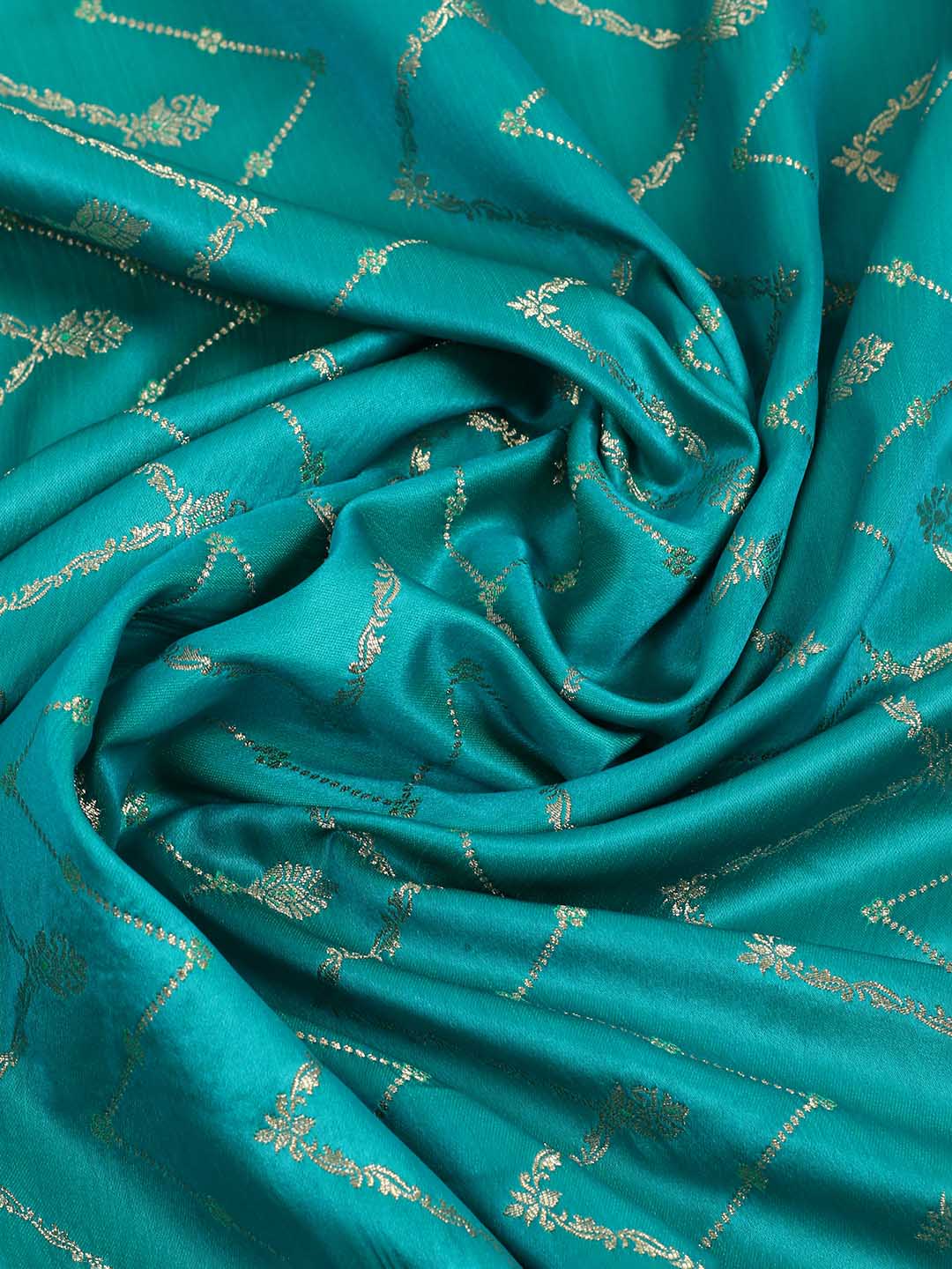 Woven Design &amp; Embellished Border Satin Saree
