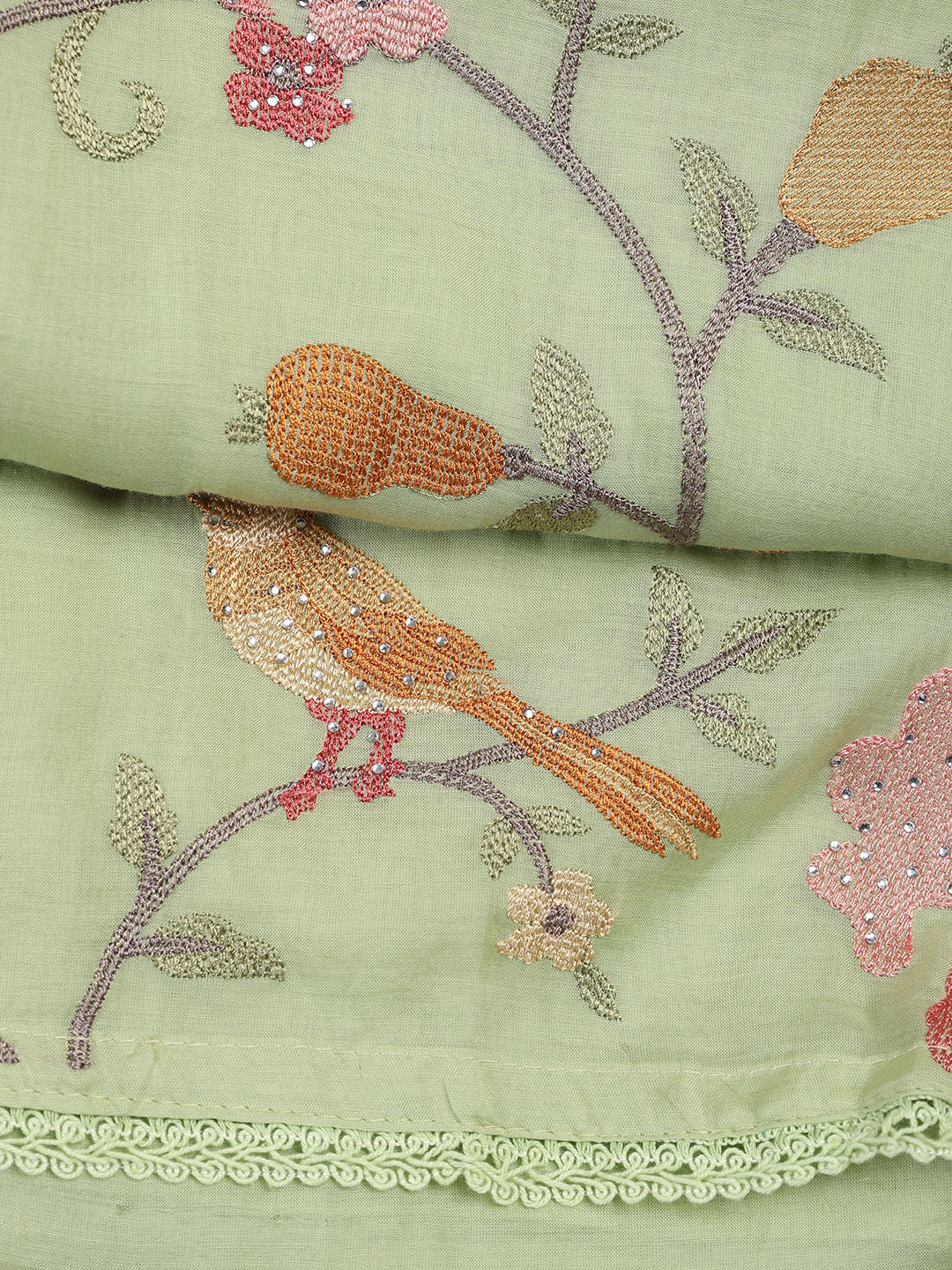 Embroidered Cotton Blend Unstitched Suit With Dupatta