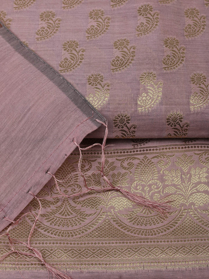 Woven Design Chanderi Unstitched Suit With Pant &amp; Dupatta