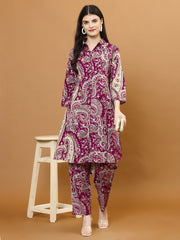 Printed Cotton Blend Kurta With Pant